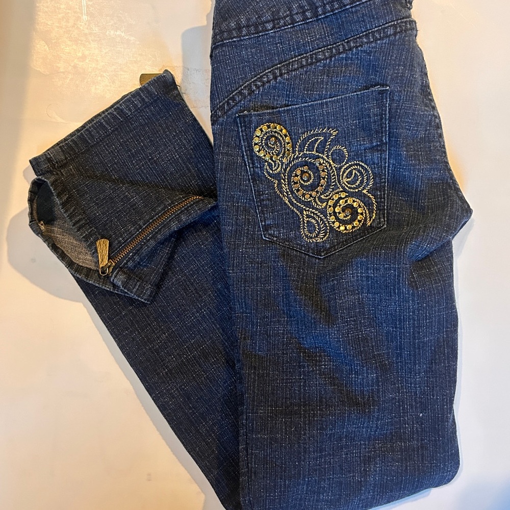 Embroidered Blue Jeans for Women